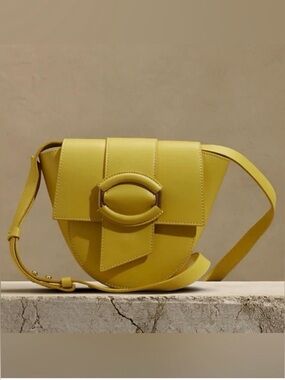 Banana Republic Gia Crossbody Bag Vibrant Canary Yellow Color Italian Made